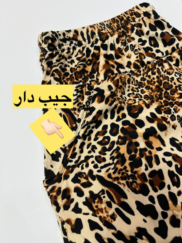 شلوارک زنانه راحتی مدل پلنگی کد۳۲۱ گیاهی