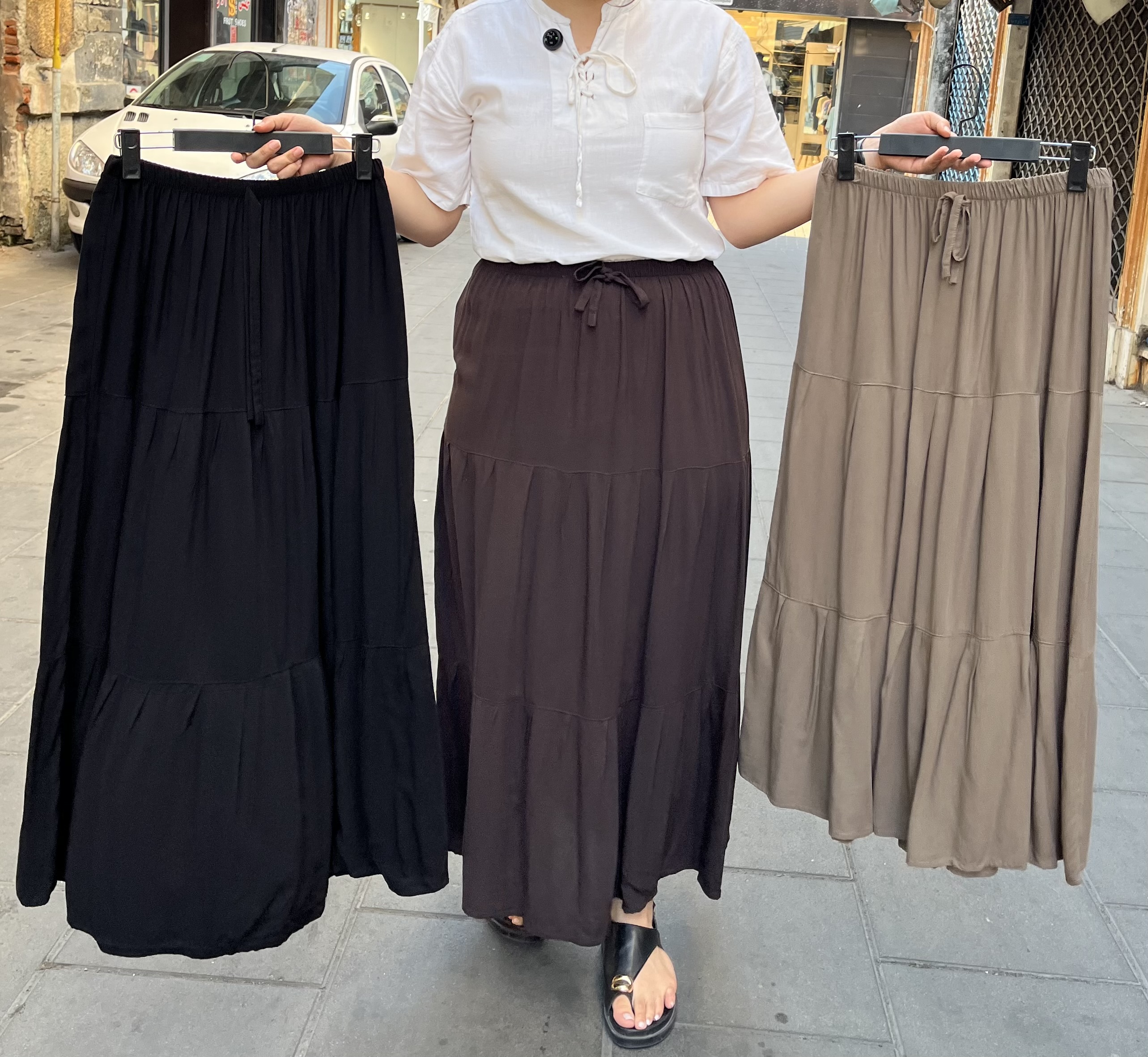 دامن بلند تابستانی کد۳۲۶ نخی