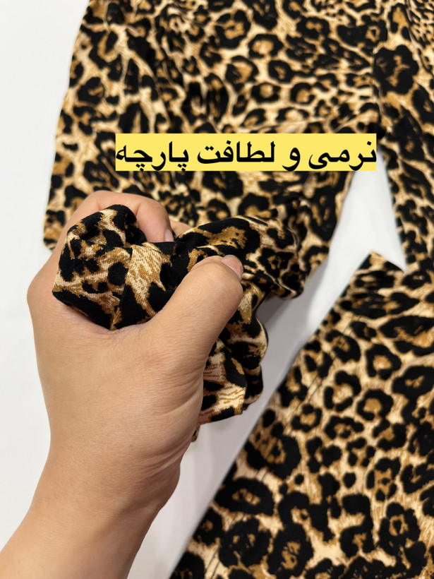 ست تیشرت و شلوار زنانه مدل پلنگی کد ۲۲۰۶ پنبه ای
